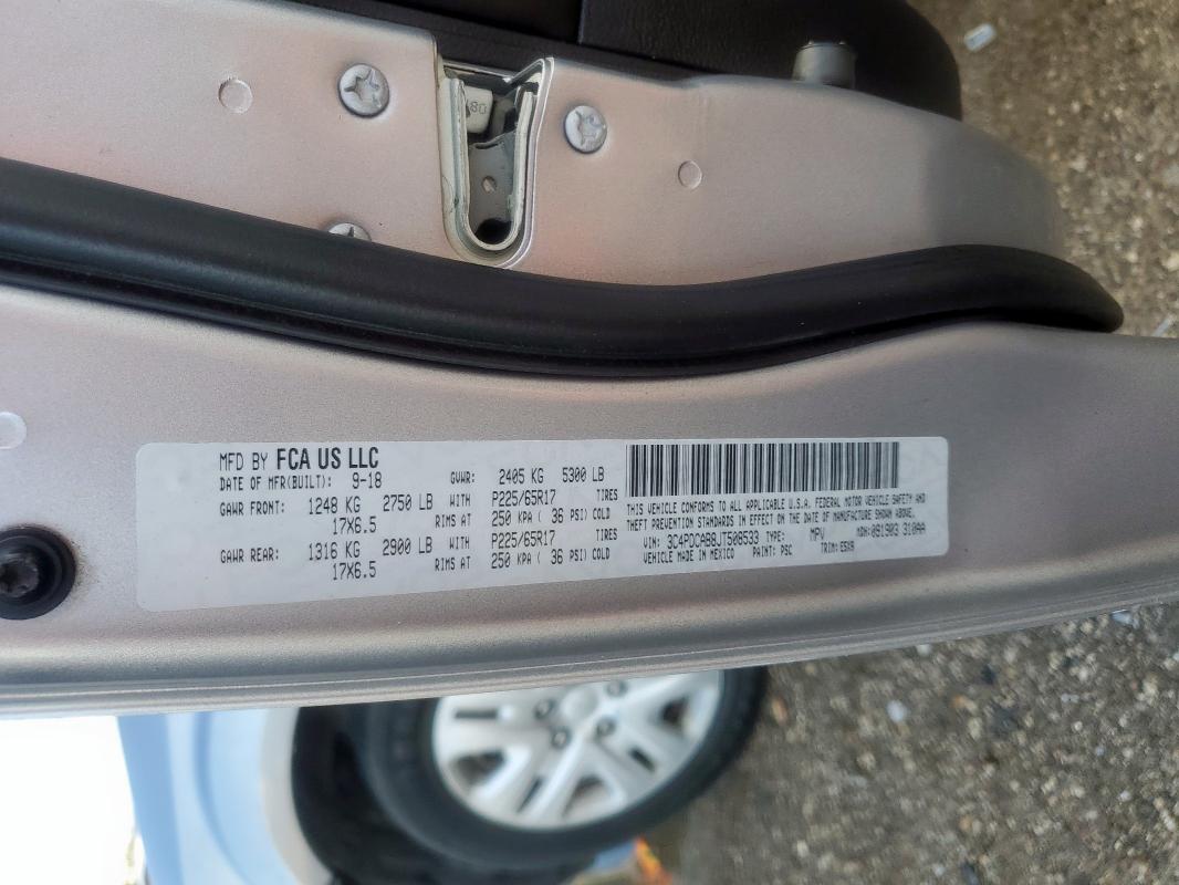 2018 DODGE JOURNEY SE 3C4PDCAB8JT508533