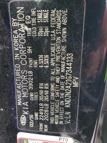 2016 KIA SOUL KNDJN2A21G7344133