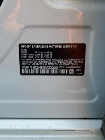 2019 BMW 750 I WBA7F0C54KGM25555