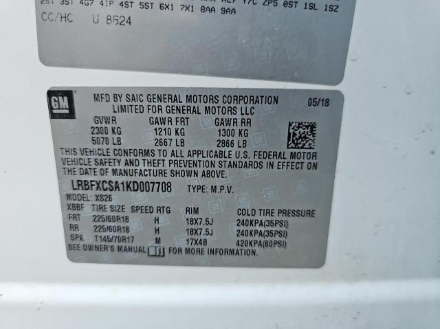 2019 BUICK ENVISION E LRBFXCSA1KD007708