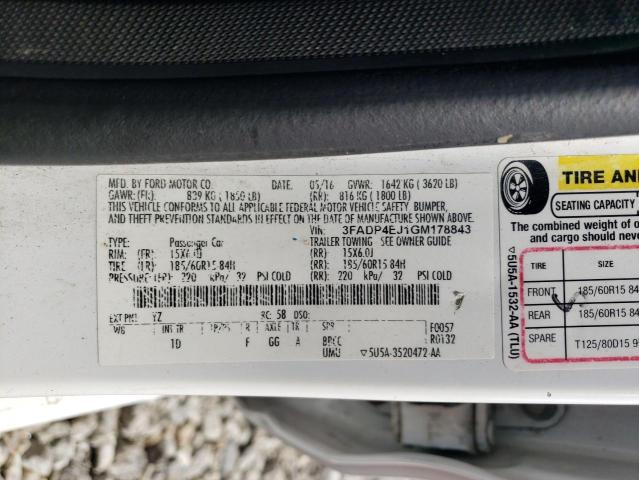 2016 FORD FIESTA SE 3FADP4EJ1GM178843