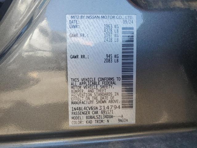 2025 NISSAN ALTIMA SR 1N4BL4CV6SN314794