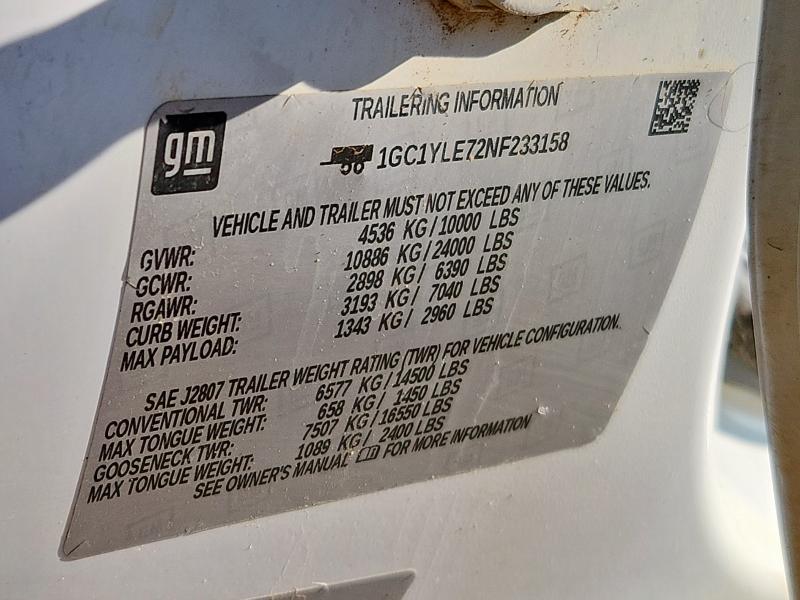 2022 CHEVROLET SILVERADO K2500 HEAVY DUTY 1GC1YLE72NF233158