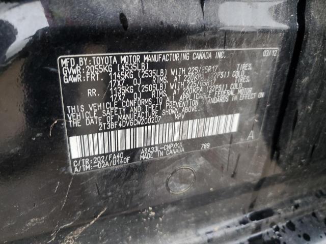 2012 TOYOTA RAV4 - 2T3BF4DV6CW200207