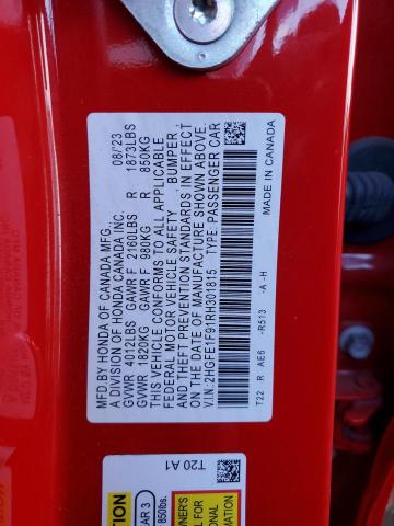 2024 HONDA CIVIC TOUR - 2HGFE1F91RH301815