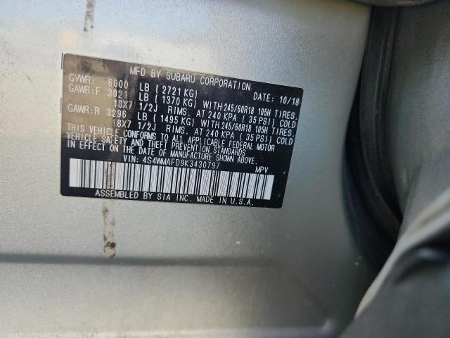 2019 SUBARU ASCENT PRE - 4S4WMAFD9K3430797