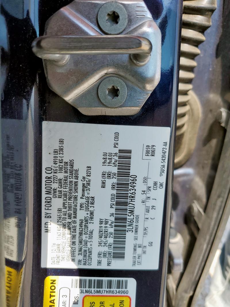 2017 LINCOLN MKZ HYBRID 3LN6L5MU7HR634960