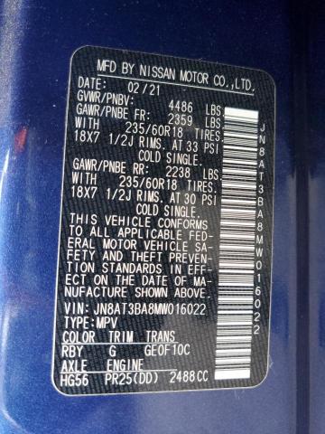 2021 NISSAN ROGUE SV #3282553905