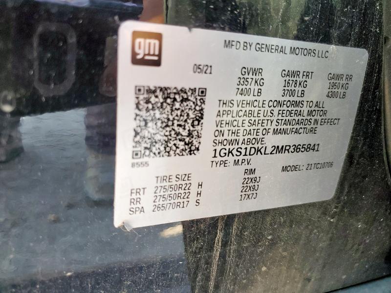 2021 GMC YUKON DENA 1GKS1DKL2MR365841