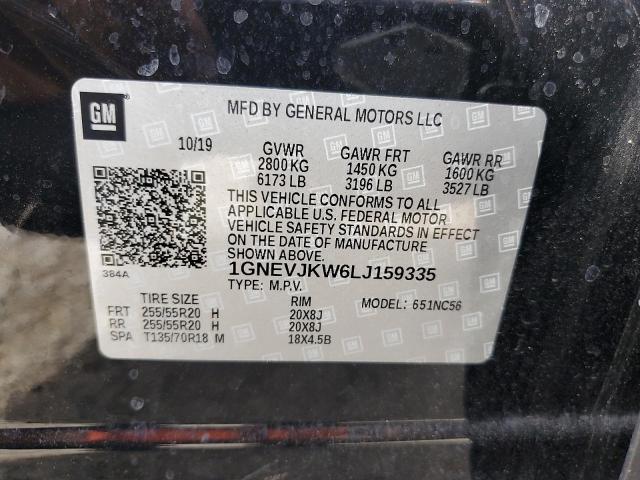 2020 CHEVROLET TRAVERSE R 1GNEVJKW6LJ159335