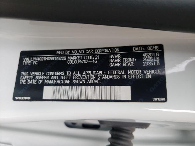 2017 VOLVO S60 PLATINUM LYV402TMXHB126229