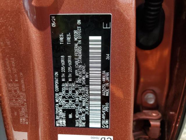 2025 LEXUS NX 350H BA JTJGKCEZ9S2044911