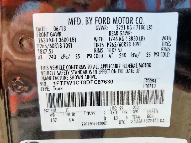 2013 FORD F150 SUPER - 1FTFW1CT8DFC87630