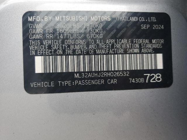 2024 MITSUBISHI MIRAGE ES ML32AUHJ2RH026532