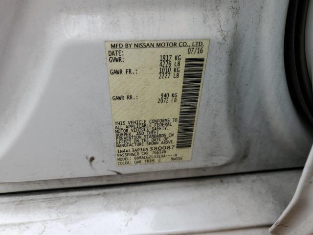 2016 NISSAN ALTIMA 2.5 - 1N4AL3AP1GN380087