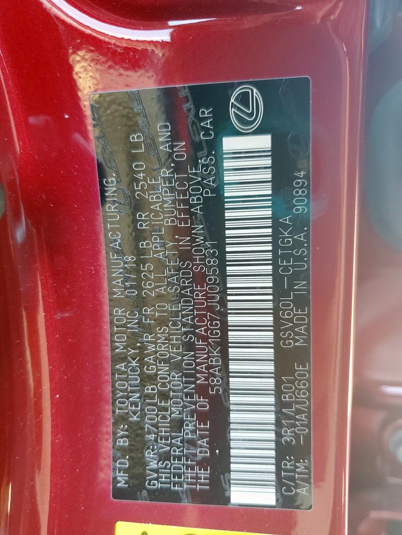 2018 LEXUS ES 350 58ABK1GG7JU095831