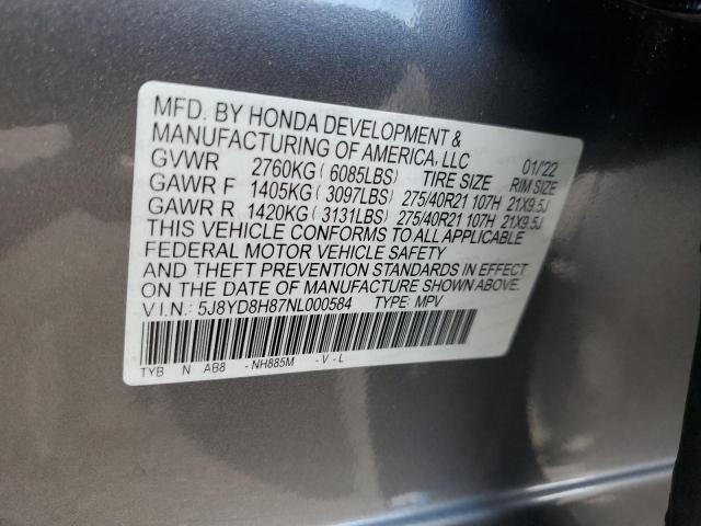 2022 ACURA MDX TYPE S 5J8YD8H87NL000584