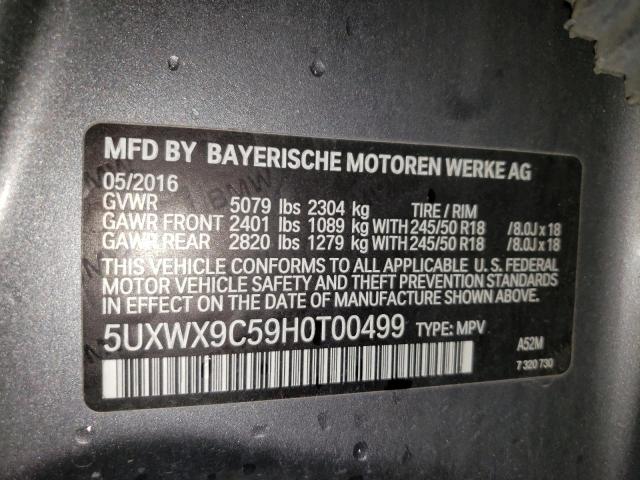 2017 BMW X3 XDRIVE2 5UXWX9C59H0T00499