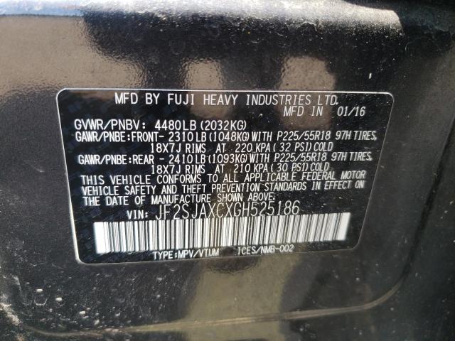 2016 SUBARU FORESTER 2 JF2SJAXCXGH525186