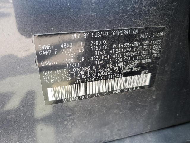 2020 SUBARU OUTBACK PR 4S4BTAEC4L3145842