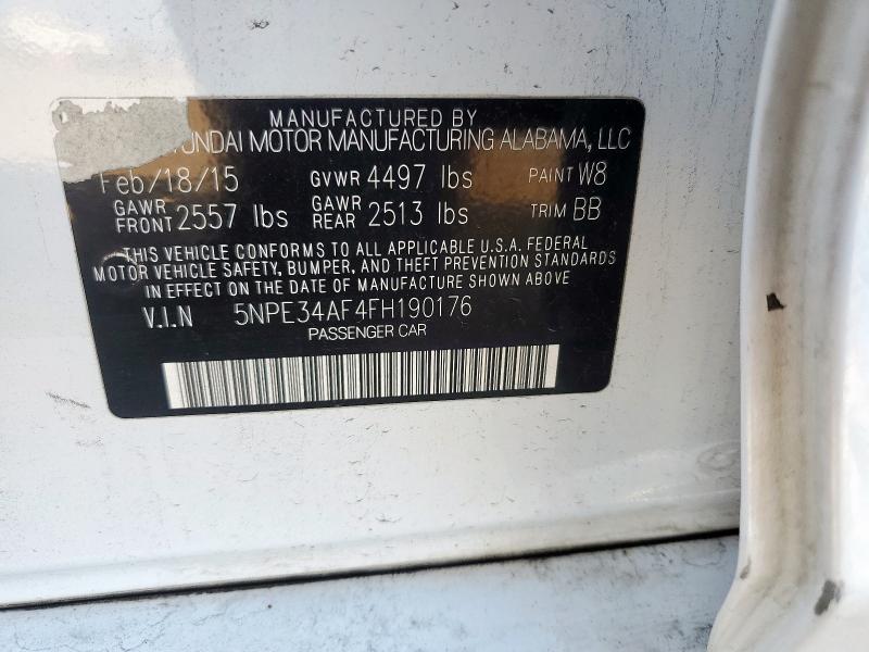 2015 HYUNDAI SONATA SPO 5NPE34AF4FH190176