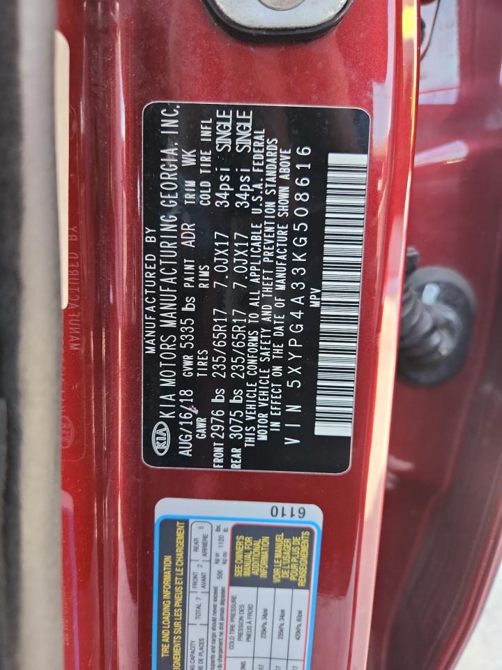 Lot #3315693711 2019 KIA SORENTO L