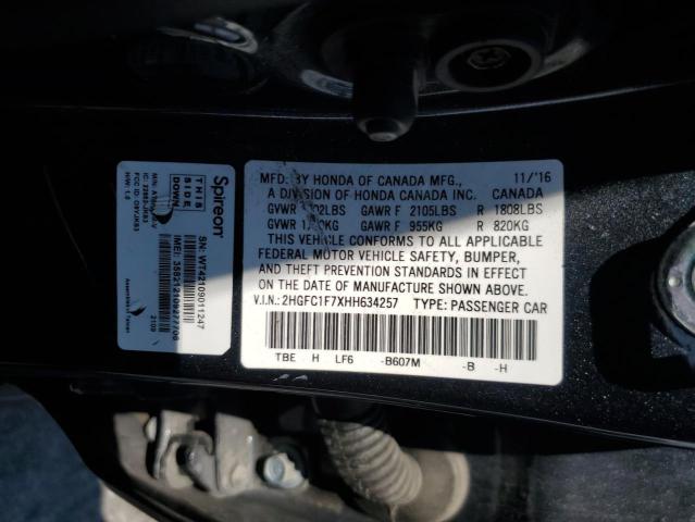 2017 HONDA CIVIC EXL 2HGFC1F7XHH634257