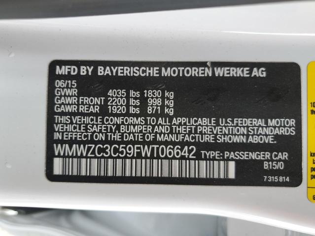 2015 MINI COOPER S COUNTRYMAN WMWZC3C59FWT06642