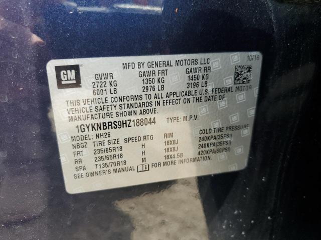 2017 CADILLAC XT5 LUXURY 1GYKNBRS9HZ188044