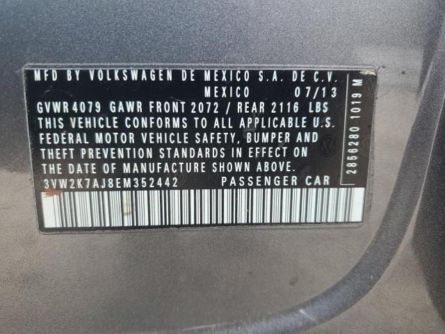 2014 VOLKSWAGEN JETTA BASE - 3VW2K7AJ8EM352442