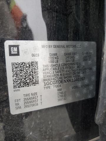 2019 CHEVROLET COLORADO Z71 1GCGTDENXK1340397