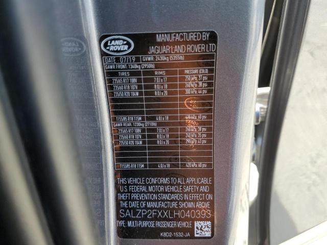 2020 LAND ROVER RANGE ROVE - SALZP2FXXLH040393