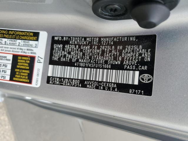 2015 TOYOTA CAMRY HYBR 4T1BD1FK5FU151666