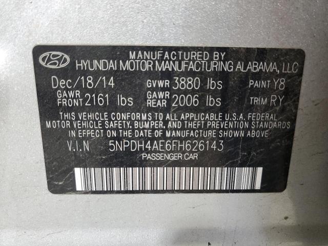 2015 HYUNDAI ELANTRA SE 5NPDH4AE6FH626143