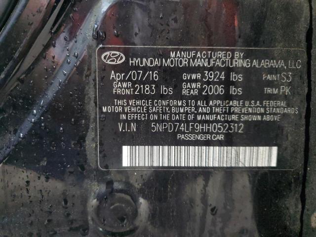 2017 HYUNDAI ELANTRA SE 5NPD74LF9HH052312