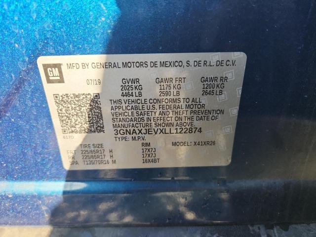 2020 CHEVROLET EQUINOX LT 3GNAXJEVXLL122874