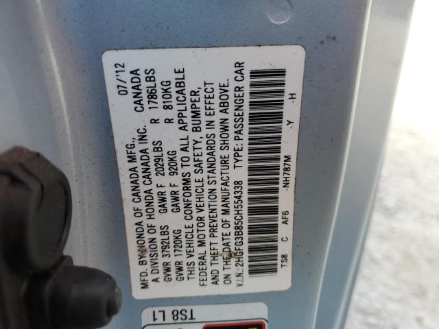 2012 HONDA CIVIC EX - 2HGFG3B85CH554338