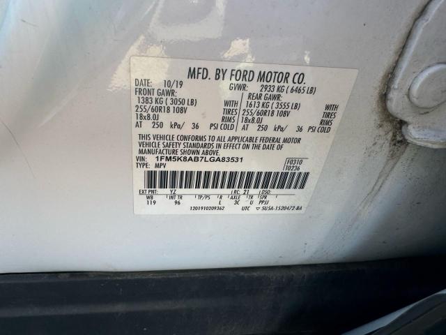 2020 FORD EXPLORER P 1FM5K8AB7LGA83531