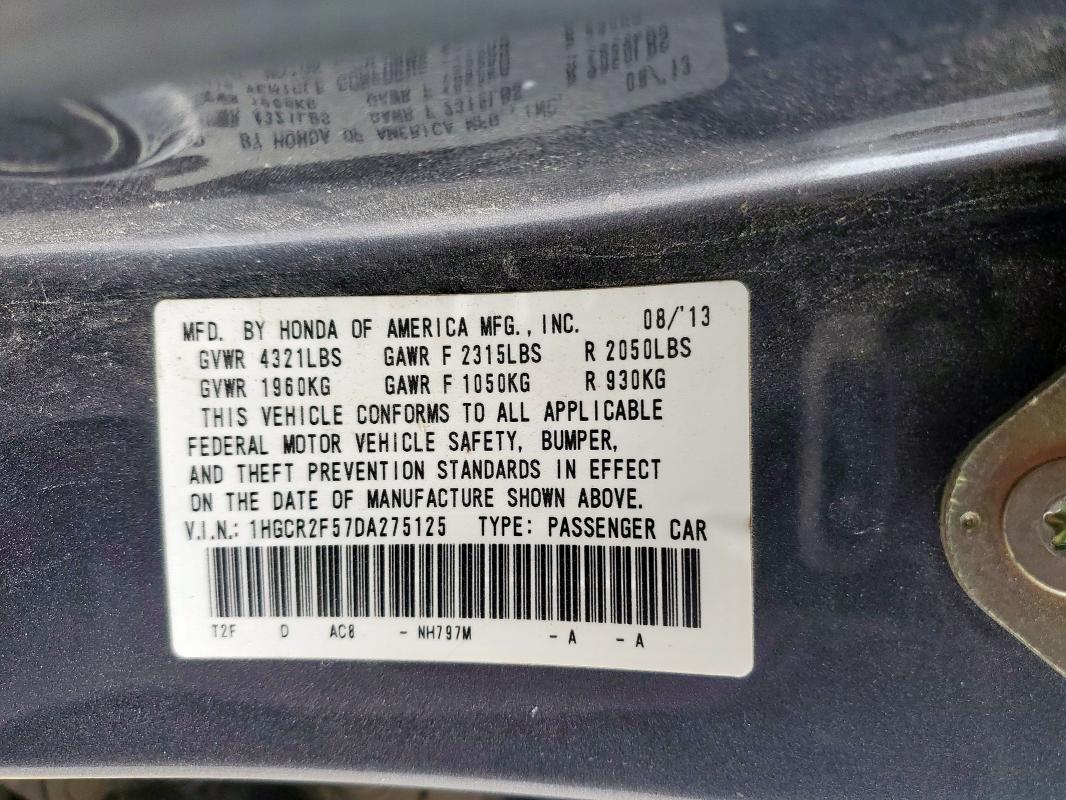 2013 HONDA ACCORD SPO - 1HGCR2F57DA275125