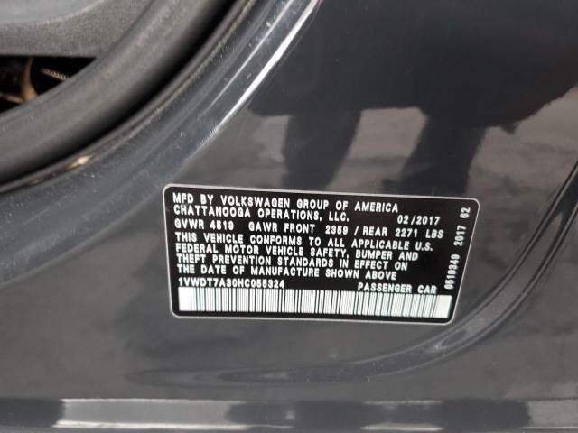 2017 VOLKSWAGEN PASSAT R-L 1VWDT7A30HC055324