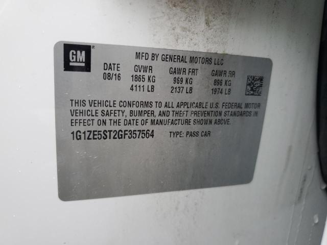 2016 CHEVROLET MALIBU LT 1G1ZE5ST2GF357564