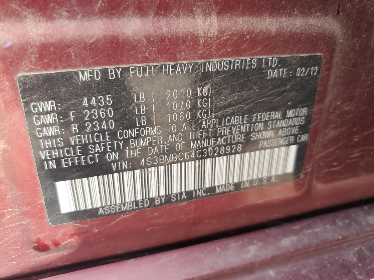 SUBARU LEGACY 2.5I PREMIUM