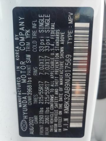 2022 HYUNDAI KONA SEL KM8K32AB9NU817569