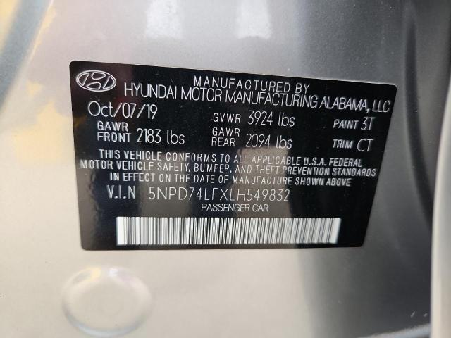 2020 HYUNDAI ELANTRA SE 5NPD74LFXLH549832