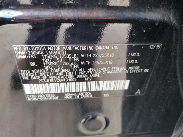 2016 TOYOTA RAV4 SE 2T3JFREV2GW431005