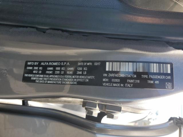 2017 ALFA ROMEO GIULIA TI ZARFAECN8H7547134