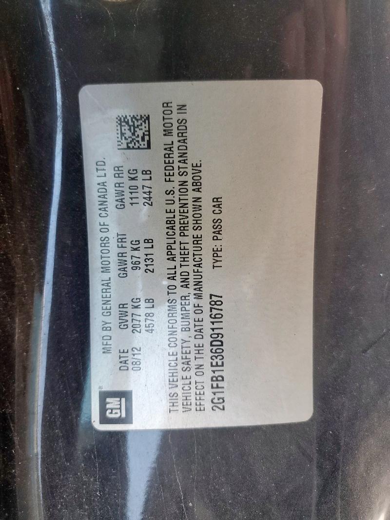 2013 CHEVROLET CAMARO LT - 2G1FB1E36D9116787