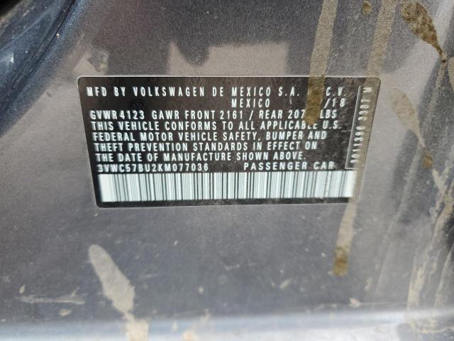 2019 VOLKSWAGEN JETTA S 3VWC57BU2KM077036