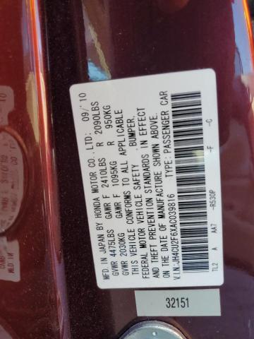 2010 ACURA TSX - JH4CU2F6XAC039816