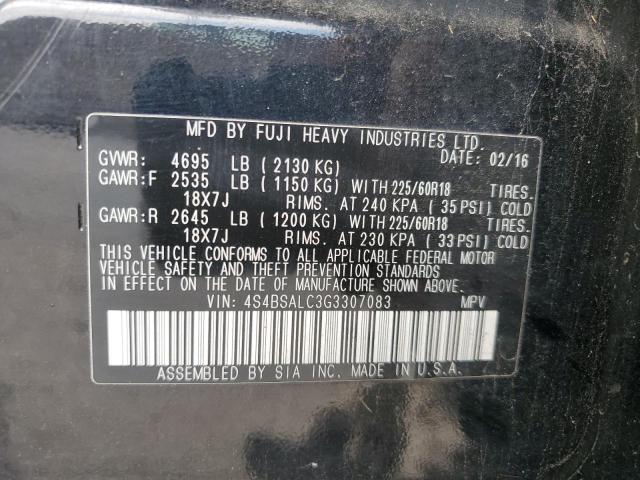 2016 SUBARU OUTBACK 2.5I LIMITED 4S4BSALC3G3307083